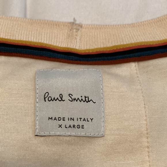 Paul Smith Crew Neck Long Sleeve Cream x Red T-Shirt Size XL NWOT - Picture 7 of 7